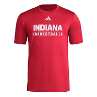 Men's adidas  Crimson Indiana Hoosiers Locker On-Court Basketball Pre-Game T-Shirt
