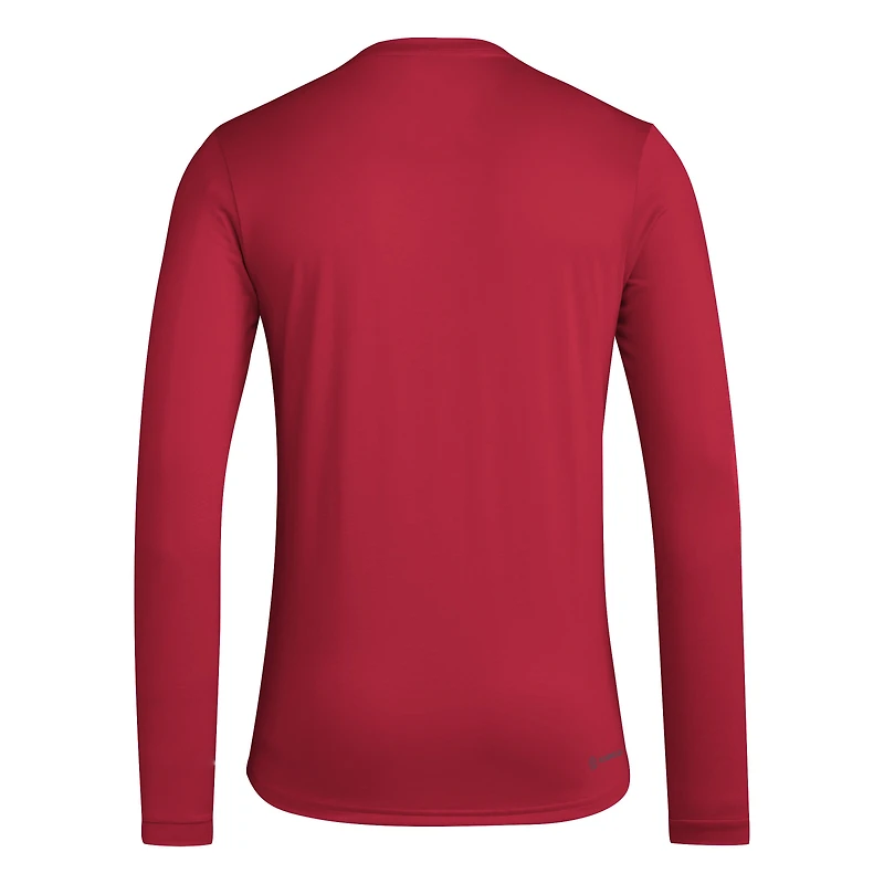 T-shirt d'entraînement de football américain adidas Crimson Indiana Hoosiers pour homme
