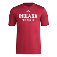 T-shirt d'entraînement de football américain adidas Crimson Indiana Hoosiers pour homme