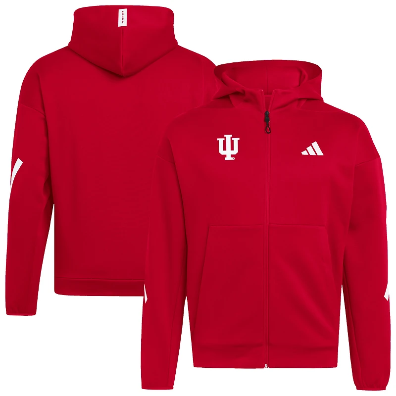 Sweat à capuche zippé adidas Crimson Indiana Hoosiers Z.N.E. pour homme