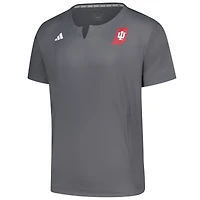 Pull à col cranté adidas gris Indiana Hoosiers Dugout Coaches pour homme