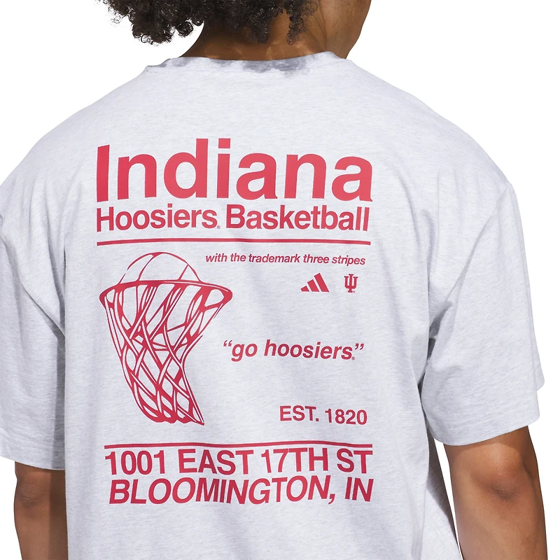 Men's adidas Gray Indiana Hoosiers Off-Court T-Shirt