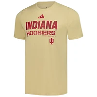 Men's adidas  Natural Indiana Hoosiers 2025 Military Appreciation Pre-Game AEROREADY T-Shirt