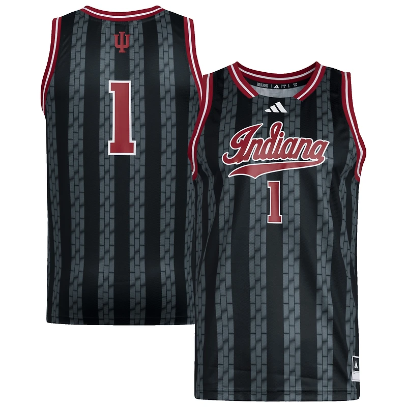 Maillot Swingman réplique adidas #1 noir des Indiana Hoosiers pour homme