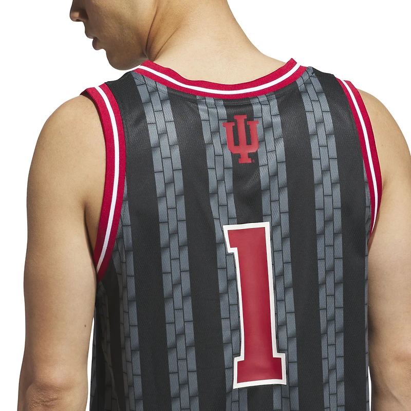 Maillot Swingman réplique adidas #1 noir des Indiana Hoosiers pour homme