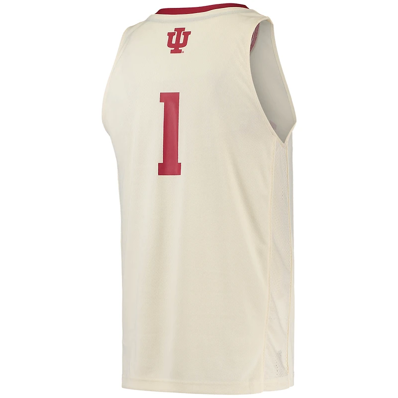 Men's adidas #1 White Indiana Hoosiers Swingman Team Basketball Jersey