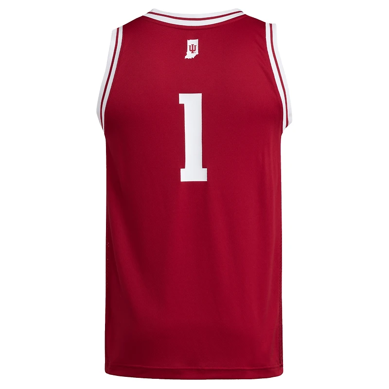 Men's adidas #1 Crimson Indiana Hoosiers Replica Swingman Jersey