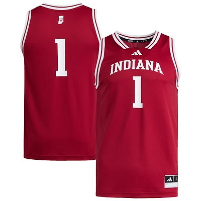 Men's adidas #1 Crimson Indiana Hoosiers Replica Swingman Jersey