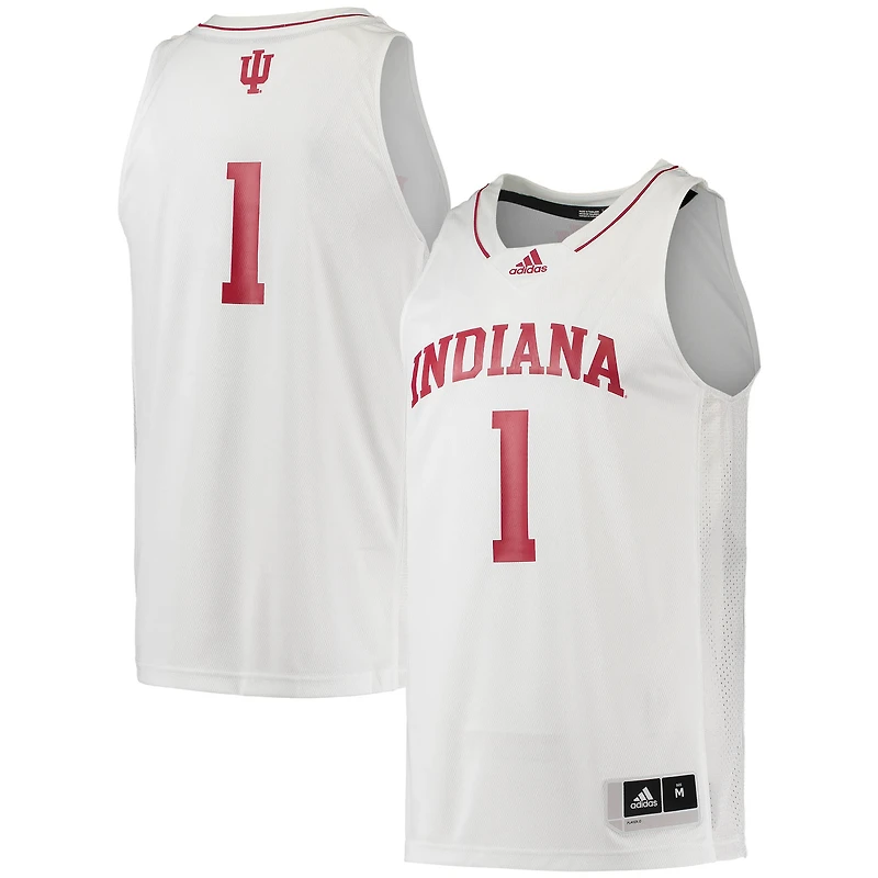 Maillot de basket-ball blanc Swingman Indiana Hoosiers #1 adidas pour homme