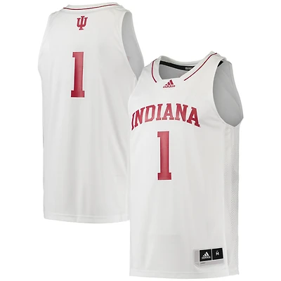 Maillot de basket-ball blanc Swingman Indiana Hoosiers #1 adidas pour homme