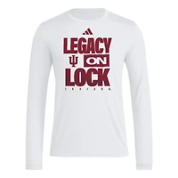Men's adidas White Indiana Hoosiers Legacy On Lock Pregame Long Sleeve T-Shirt