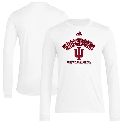T-shirt à manches longues d'avant-match adidas Indiana Hoosiers Together pour homme