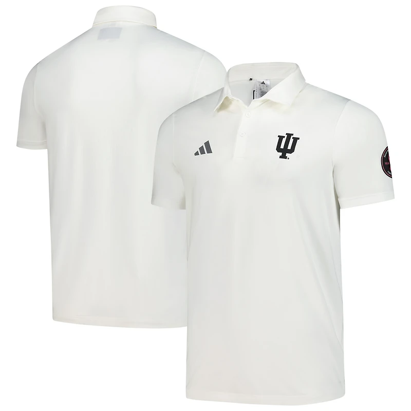 Polo adidas blanc Indiana Hoosiers Wear Pink pour homme, lutte contre le cancer du sein