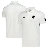 Polo adidas blanc Indiana Hoosiers Wear Pink pour homme, lutte contre le cancer du sein