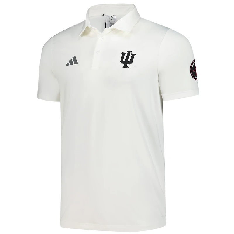 Men's adidas White Indiana Hoosiers Wear Pink Breast Cancer Awareness Polo