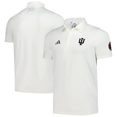 Men's adidas White Indiana Hoosiers Wear Pink Breast Cancer Awareness Polo