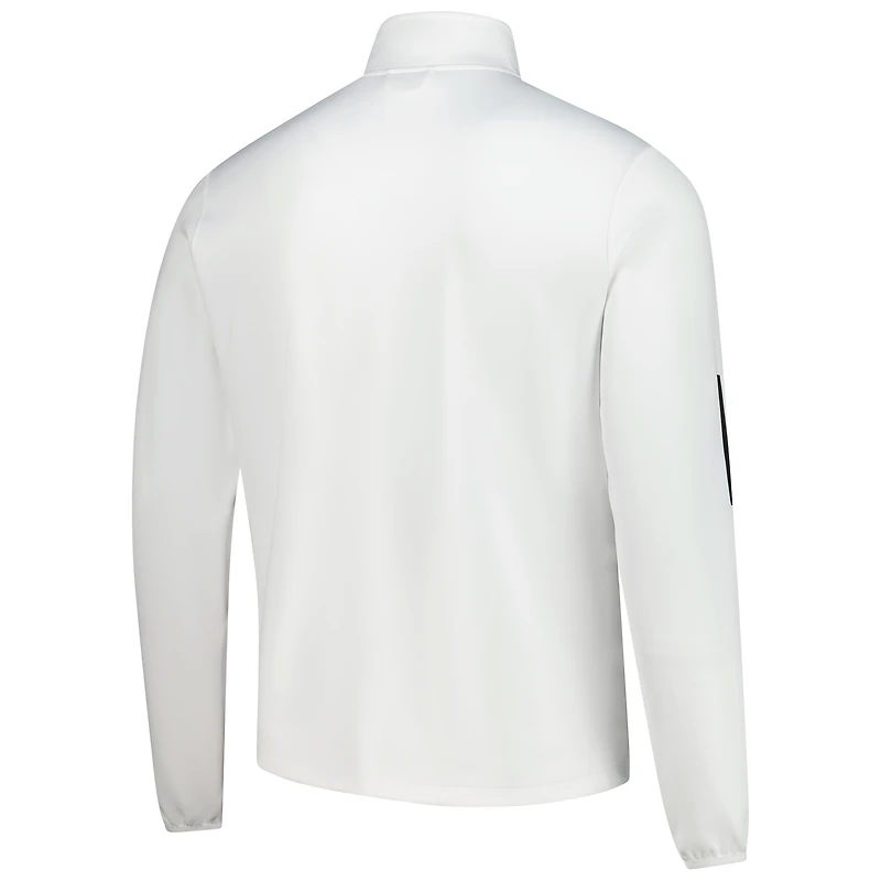 Pull adidas Indiana Hoosiers blanc à quart de zip pour homme