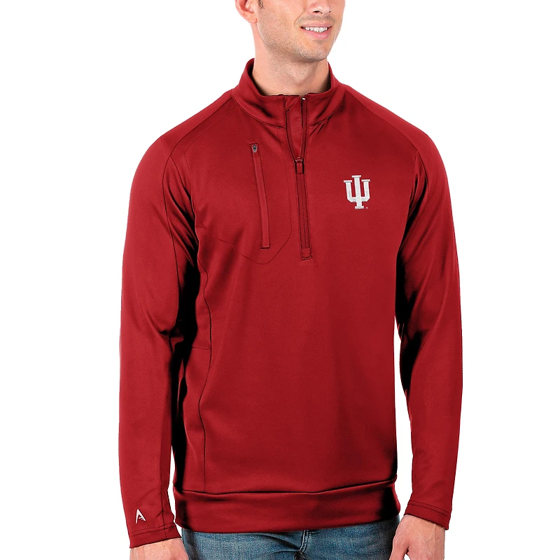 Veste demi-zippée pour homme, modèle Antigua Crimson Indiana Hoosiers Generation