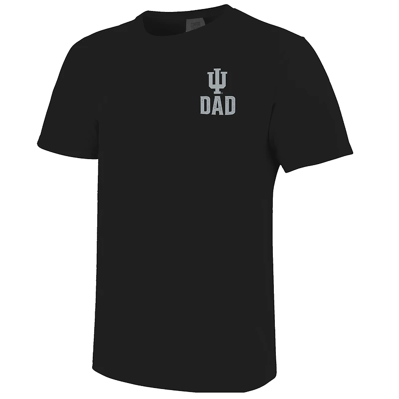 Men's Black Indiana Hoosiers Father's Day Mascot Overlay T-Shirt