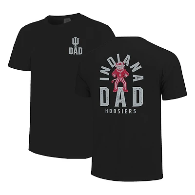 T-shirt noir pour homme Indiana Hoosiers avec logo mascotte la fête des pères