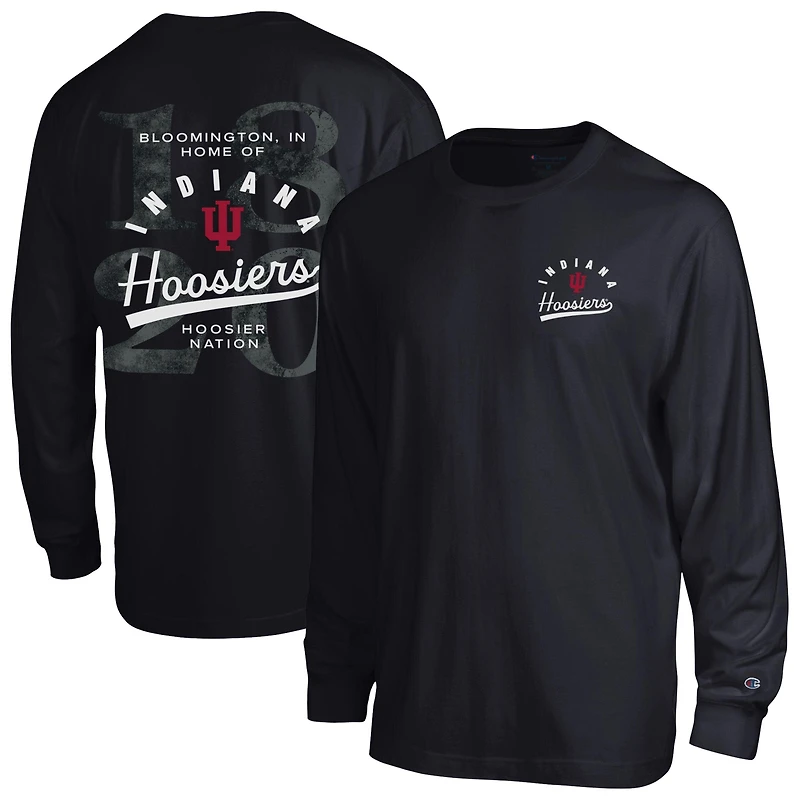 Men's Champion  Black Indiana Hoosiers Laminated All-Star Long Sleeve T-Shirt