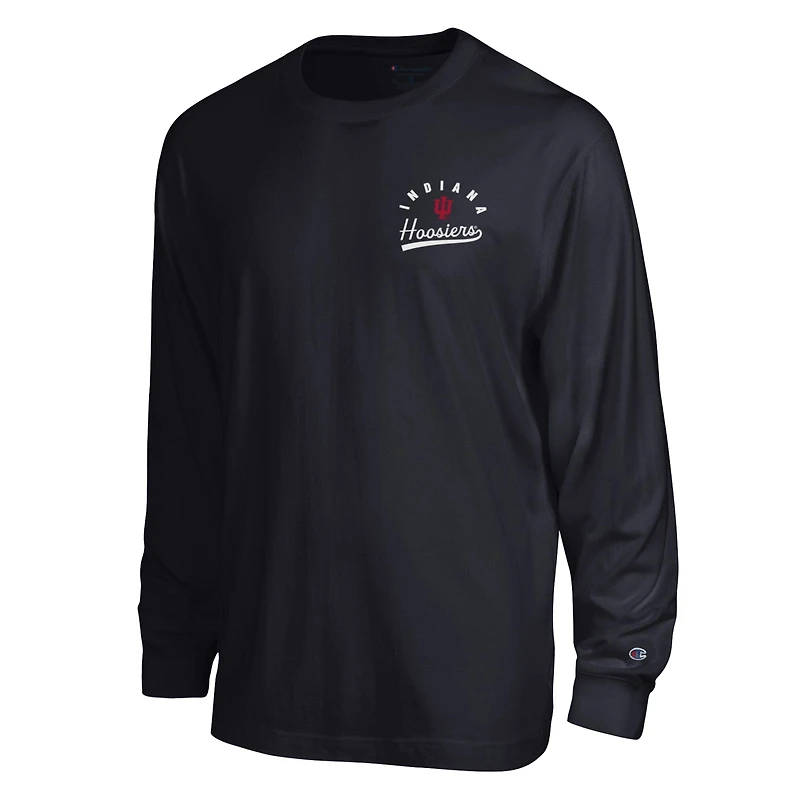 Men's Champion  Black Indiana Hoosiers Laminated All-Star Long Sleeve T-Shirt