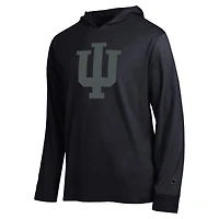 Men's Champion  Black Indiana Hoosiers Tonal All-Star Long Sleeve Hooded T-Shirt