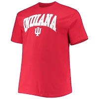 T-shirt pour homme Champion Crimson Indiana Hoosiers Tailles Big & Tall Arch Over Wordmark