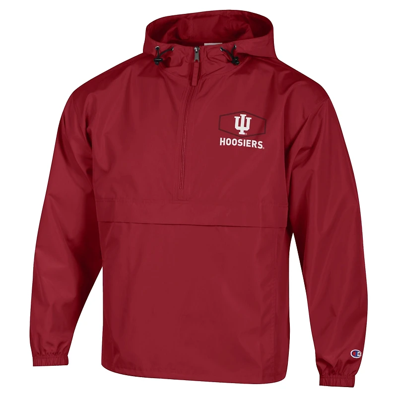 Men's Champion Crimson Indiana Hoosiers Delay Packable Half-Zip Jacket