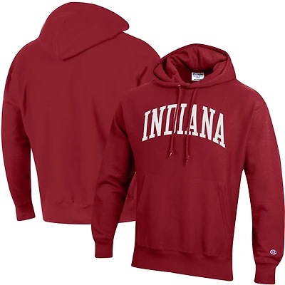 Sweat à capuche coupe décontractée Champion Crimson Indiana Hoosiers Team Arch Reverse Weave pour homme