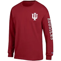 Champion Crimson Indiana Hoosiers Team Stack T-shirt à manches longues pour homme