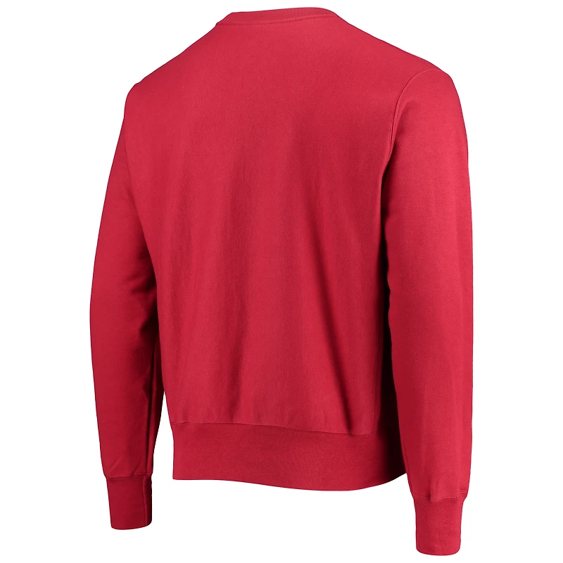 Men's Champion Crimson Indiana Hoosiers Vault Logo Reverse Weave Pullover Sweatshirt