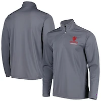 Men's Champion Gray Indiana Hoosiers Textured Quarter-Zip Jacket