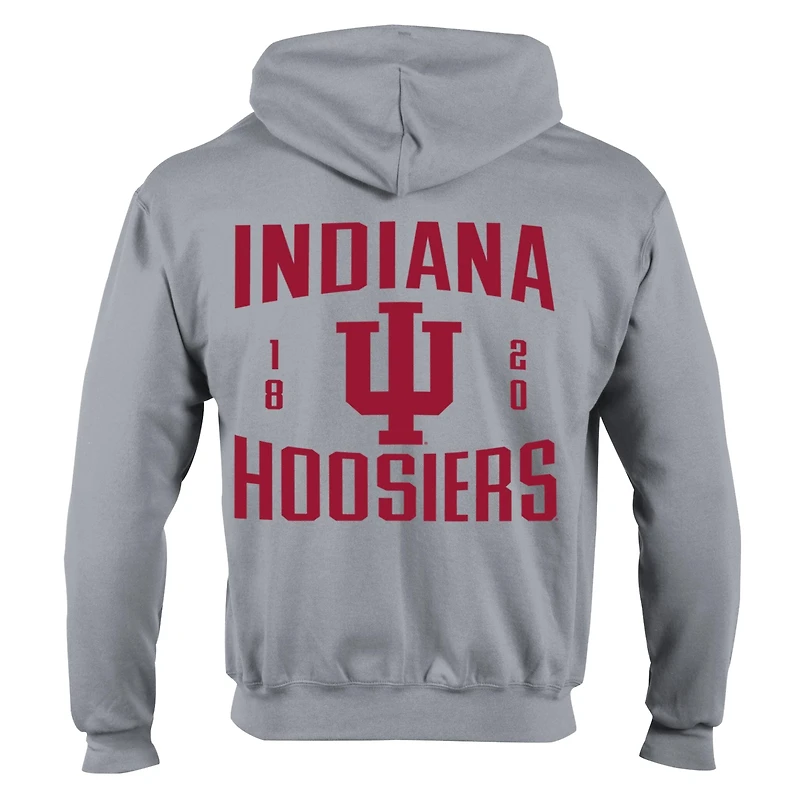 Men's Champion  Gray Indiana Hoosiers Varsity Powerblend Full-Zip Fleece Hoodie