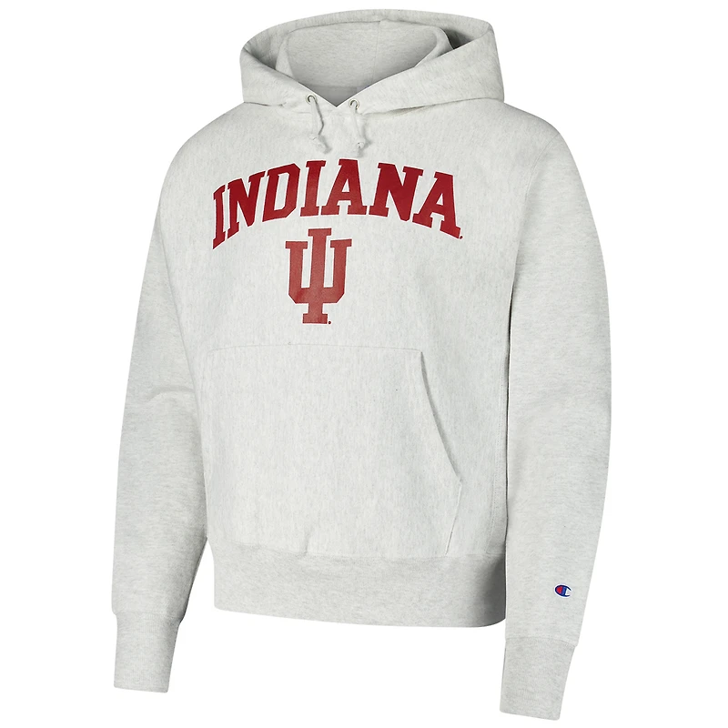 Sweat à capuche gris Champion Indiana Hoosiers Vault Late Night Reverse Weave pour hommes