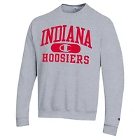 Men's Champion Heather Gray Indiana Hoosiers Arch Pill Sweatshirt
