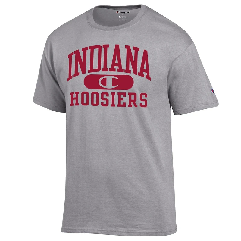 T-shirt Champion Indiana Hoosiers Arch Pill gris chiné pour homme