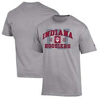 T-shirt universitaire Champion gris chiné Indiana Hoosiers pour homme