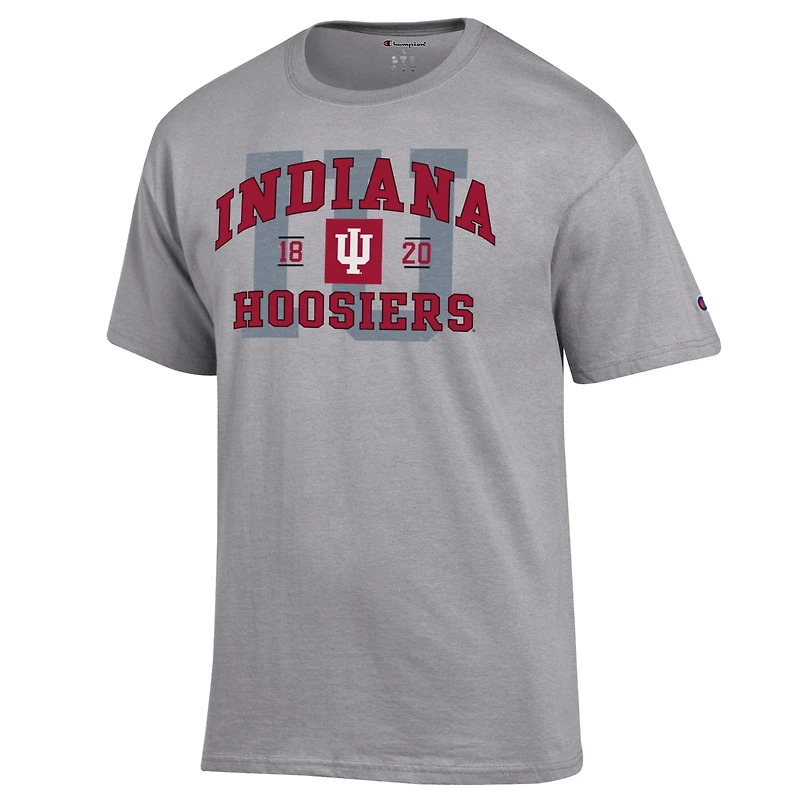 Men's Champion Heather Gray Indiana Hoosiers Varsity T-Shirt