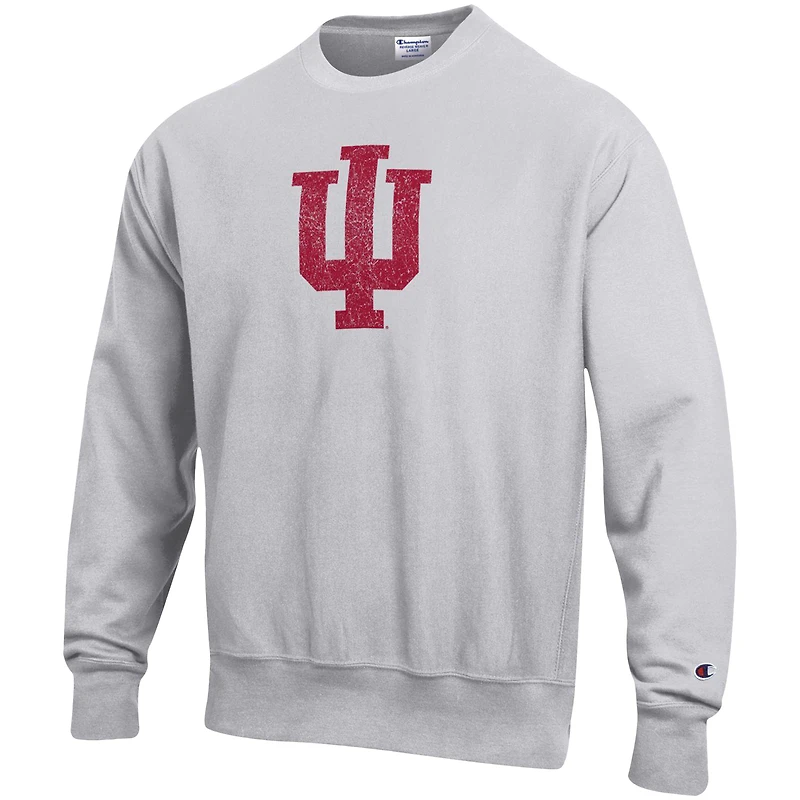 Champion pour homme gris chiné Indiana Hoosiers Vault Logo Reverse Weave Pullover Sweatshirt