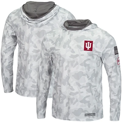 Colosseum Arctic Camo Indiana Hoosiers OHT Military Appreciation Sweat à capuche manches longues pour homme