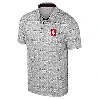 Men's Colosseum Black Indiana Hoosiers It's Time! Allover Print Polo