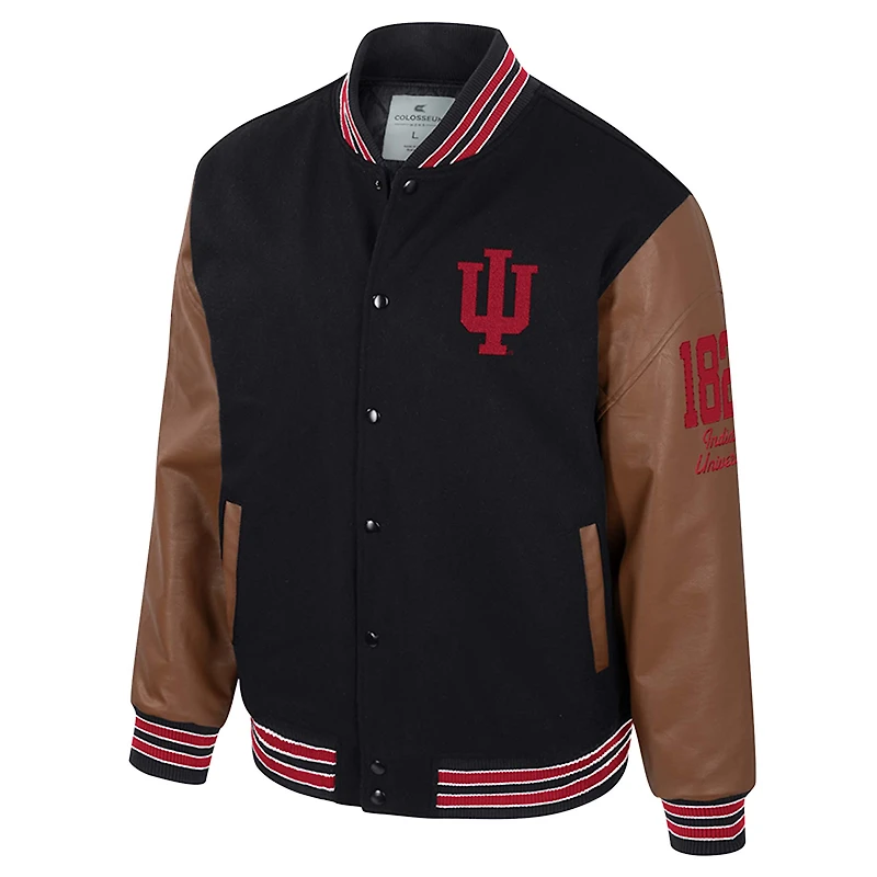Veste universitaire à boutons-pression Colosseum Indiana Hoosiers Letterman pour homme