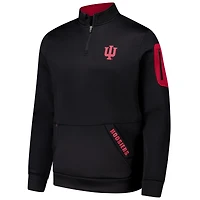 Men's Colosseum Black Indiana Hoosiers Mainframe Quarter-Zip Fleece Jacket