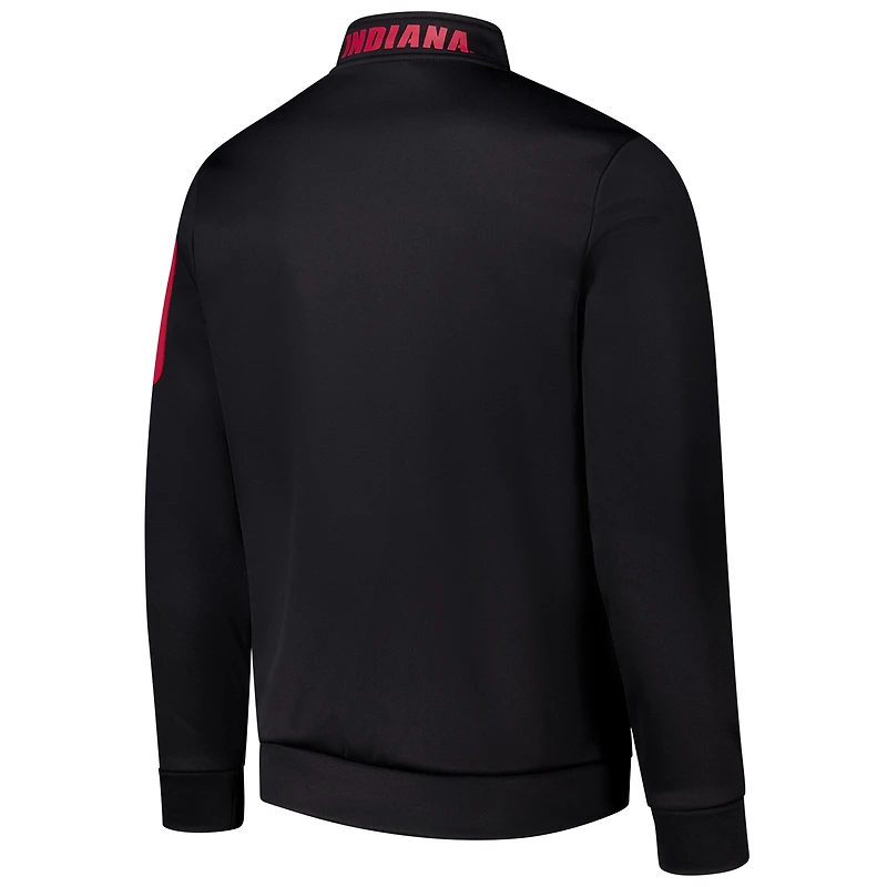 Men's Colosseum Black Indiana Hoosiers Mainframe Quarter-Zip Fleece Jacket