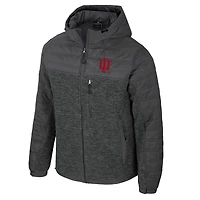 Doudoune à capuche zippée pour homme Colosseum Charcoal Indiana Hoosiers Nightman