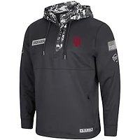 Men's Colosseum Charcoal Indiana Hoosiers OHT Military Appreciation Digital Camo Quarter-Zip Hoodie