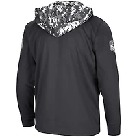 Men's Colosseum Charcoal Indiana Hoosiers OHT Military Appreciation Digital Camo Quarter-Zip Hoodie
