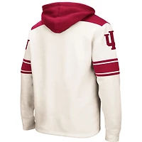 Men's Colosseum Cream Indiana Hoosiers 2.0 Lace-Up Pullover Hoodie