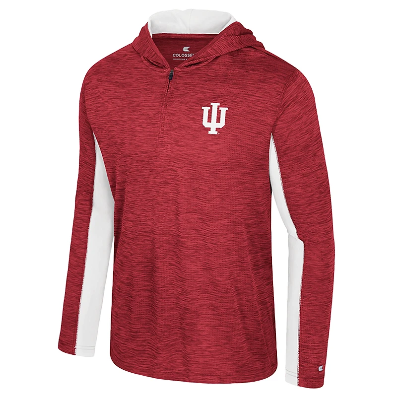 Men's Colosseum Crimson Indiana Hoosiers Always Sunny Quarter-Zip Hoodie